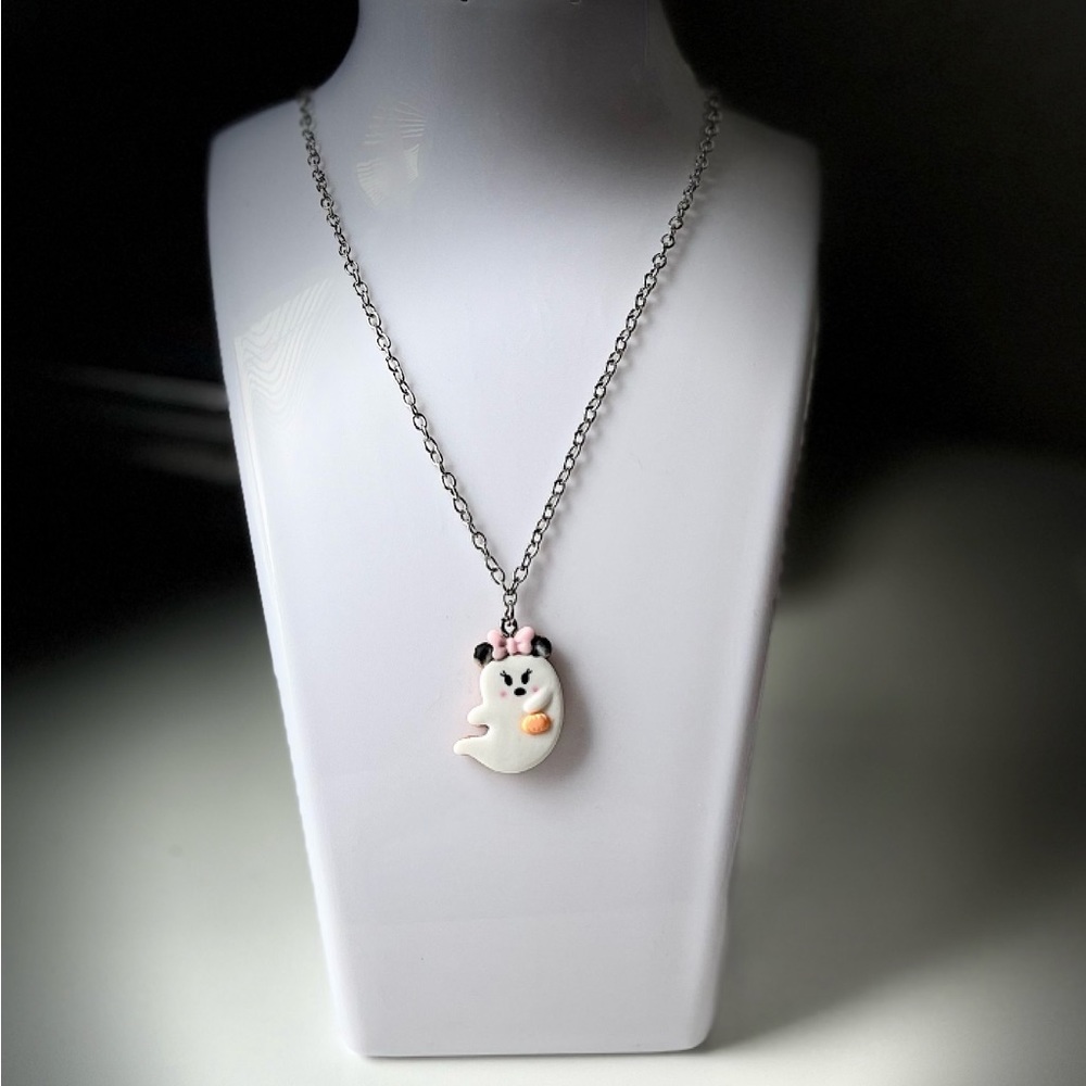 Halloween Minnie Mouse Pumpkin Adjustable Chain Link Necklace